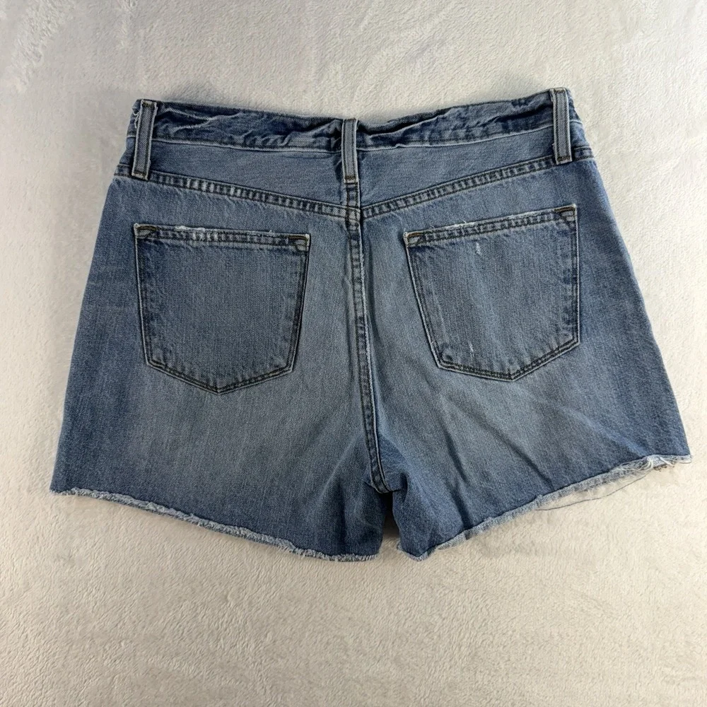 JCrew Sz 29 Jeans Shorts Broken In Boyfriend Cutoffs Blue Denim Distressed C0873